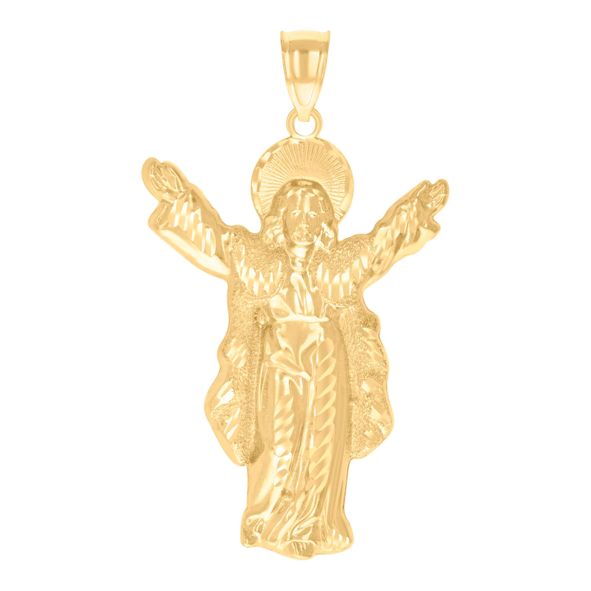 10kt Yellow Gold Womens Cubic-Zirconia Heart Charm Pendant