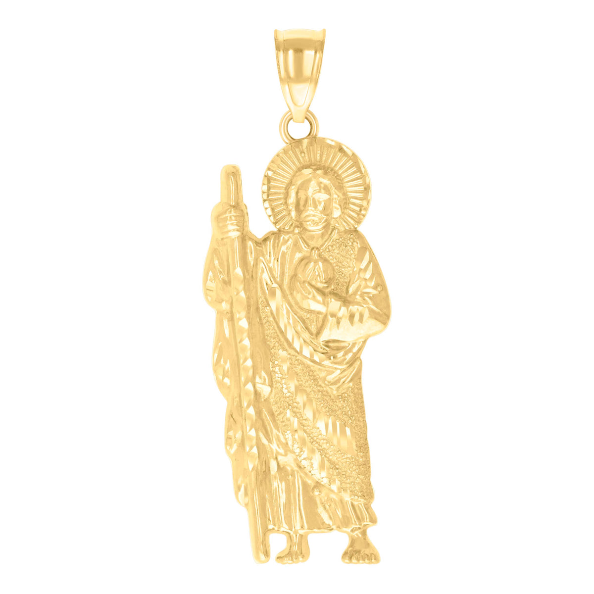 10kt Yellow Gold Mens St. Jude Religious Charm Pendant