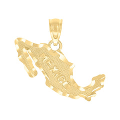 10kt Yellow Gold Unisex Mexico Map Country Charm Pendant