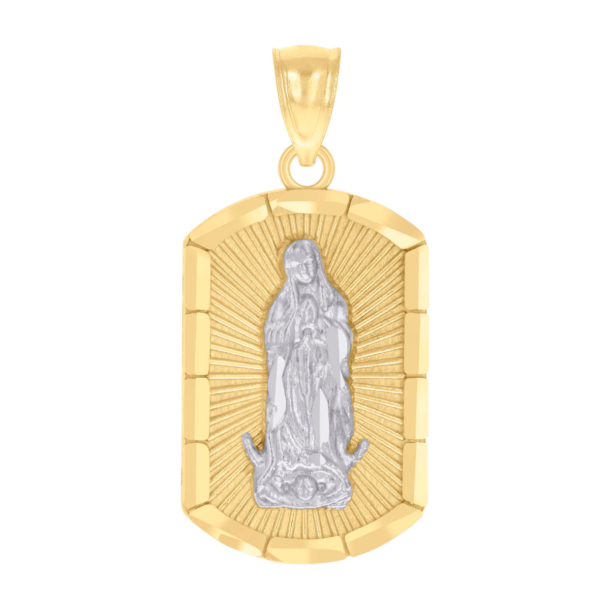 14kt Two-tone Gold Womens Guadalupe Religious Charm Pendant