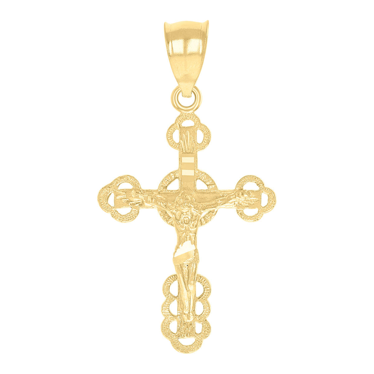 10kt Yellow Gold Womens Crucifix Cross Religious Charm Pendant