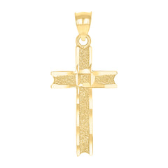 10kt Two-tone Gold Unisex Egyptian Ankh Cross Religious Charm Pendant