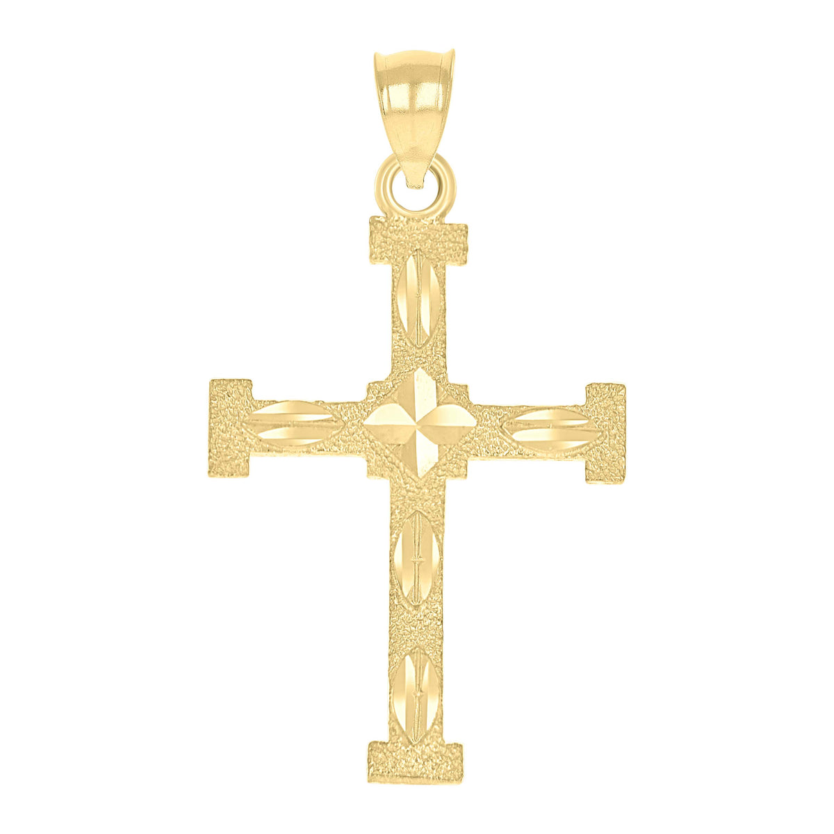10kt Two-Tone Gold Unisex Diamond-Cut Jesus Religious Charm Pendant