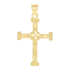 10kt Two-Tone Gold Unisex Diamond-Cut Jesus Religious Charm Pendant