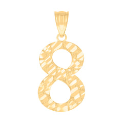 10Kt Yellow Gold Unisex Number 8 Nugget Charm Pendant