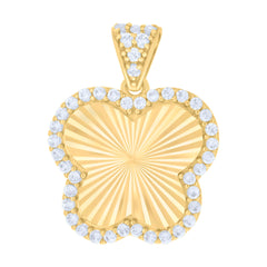10kt Yellow Gold Womens Cubic-Zirconia Butterfly Photo Frame Charm Pendant