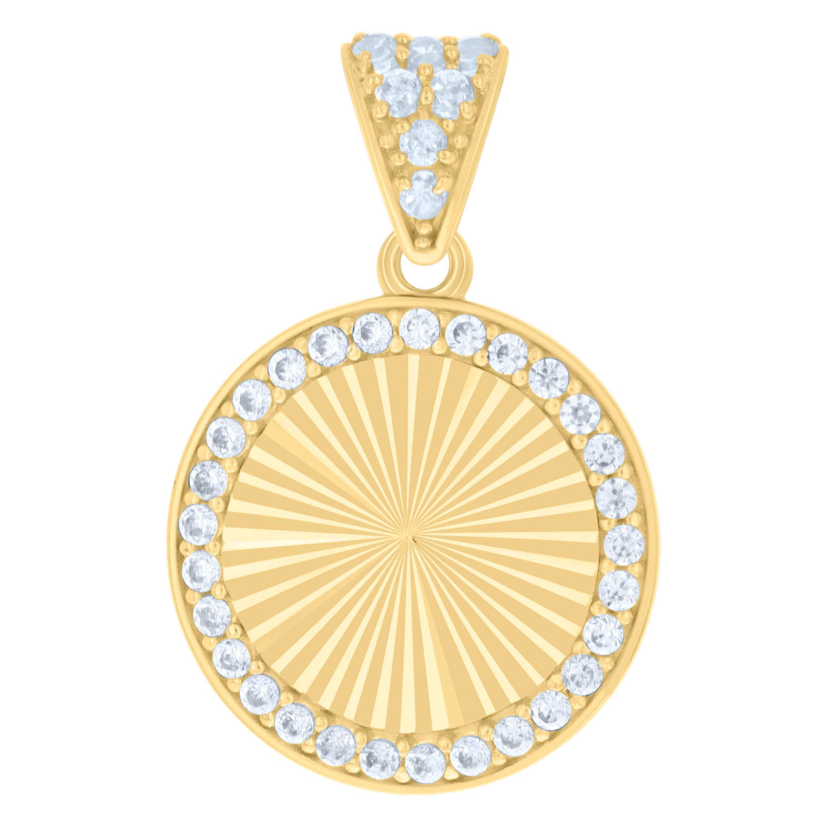 10kt Yellow Gold Womens Cubic-Zirconia Photo Frame Charm Pendant