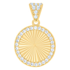 10kt Yellow Gold Womens Cubic-Zirconia Photo Frame Charm Pendant