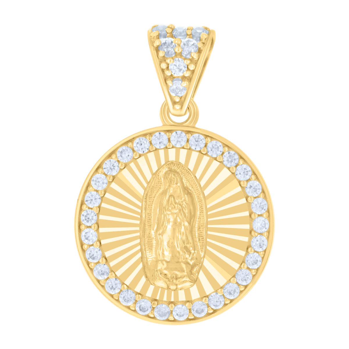 10kt Yellow Gold Womens Cubic-Zirconia Te Amo Love Heart Charm Pendant
