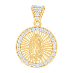 10kt Yellow Gold Womens Cubic-Zirconia Te Amo Love Heart Charm Pendant