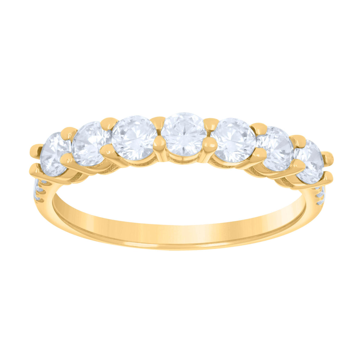 10kt Yellow Gold Womens Cubic-Zirconia Eternity Band Ring