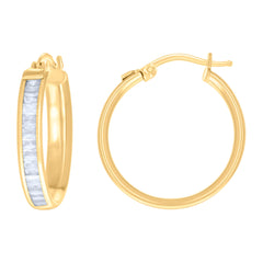 10kt Yellow Gold Womens Infinity Red Beaded Hoop Earrings