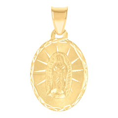 10kt Yellow Gold Womens Oval Guadalupe Religious Charm Pendant