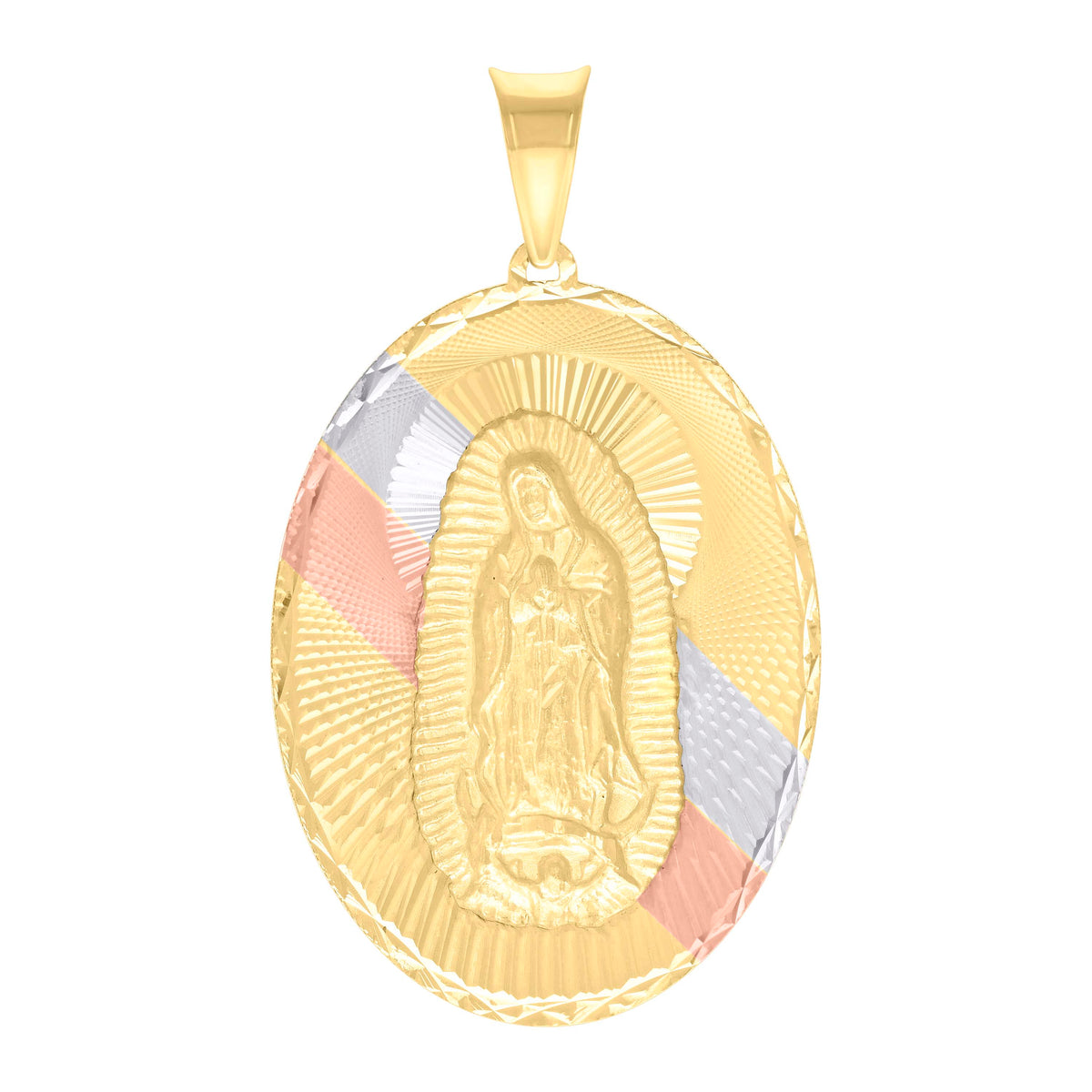 10kt Yellow Gold Womens Diamond-Cut Caridad Del Cobre Religious Ring