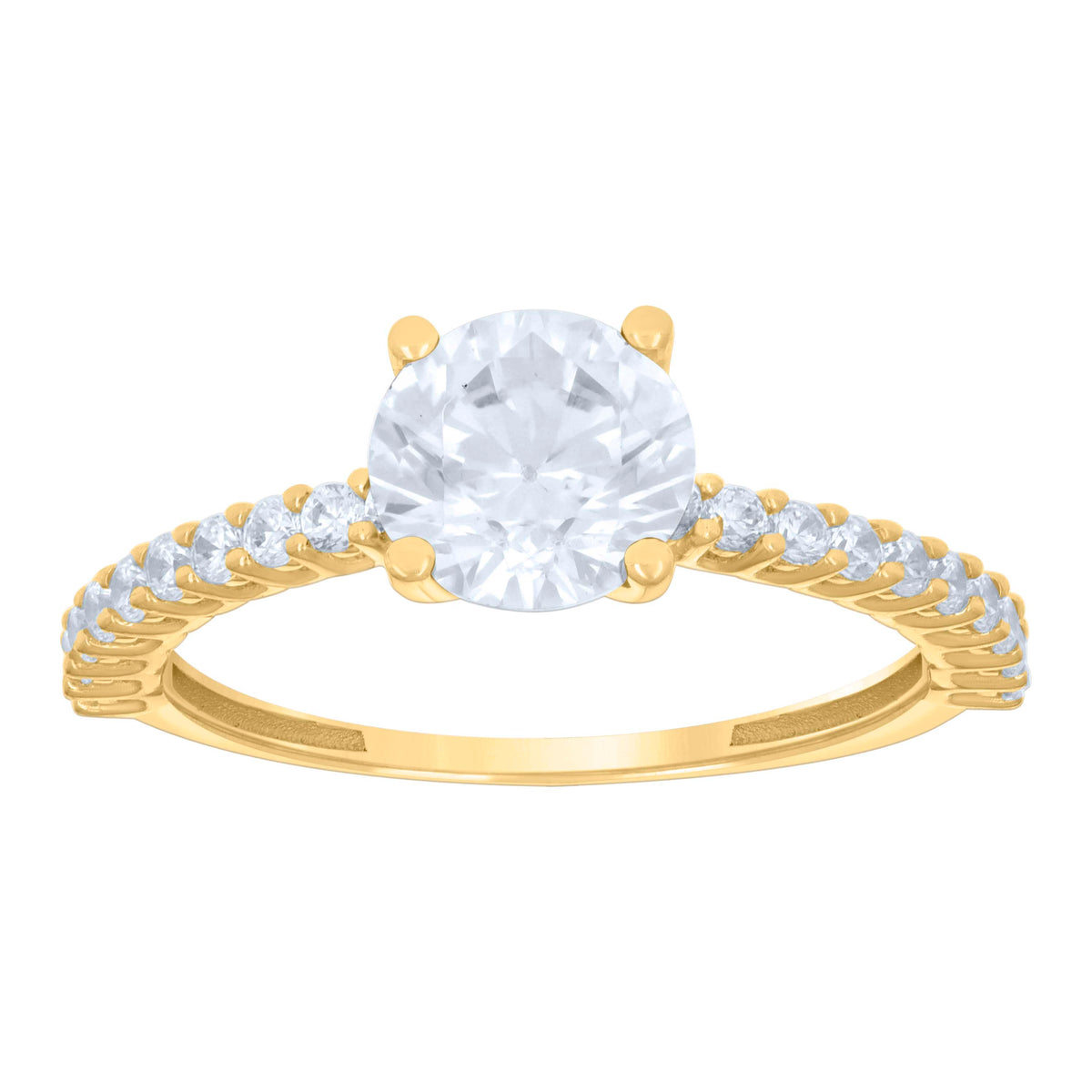 14kt Yellow Gold Womens Cubic-Zirconia Fashion Ring