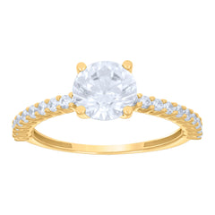 14kt Yellow Gold Womens Cubic-Zirconia Fashion Ring