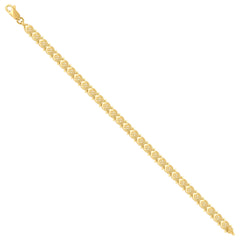 10kt Yellow Gold Womens Heart Link 7" Bracelet