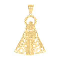 10kt Yellow Gold Womens Cubic-Zirconia Oval Guadalupe Religious Ring