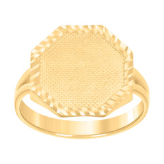 10kt Yellow Gold Womens Octagon Head Fashion Ring