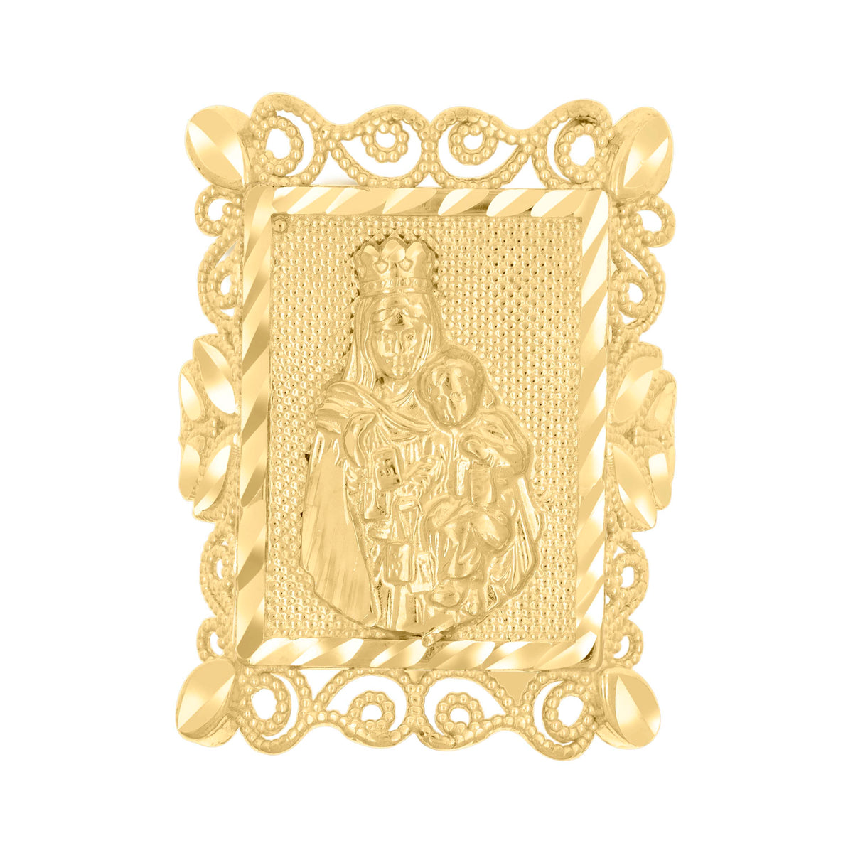 10kt Yellow Gold Womens Diamond-Cut Textured Initial Letter T Band Ring