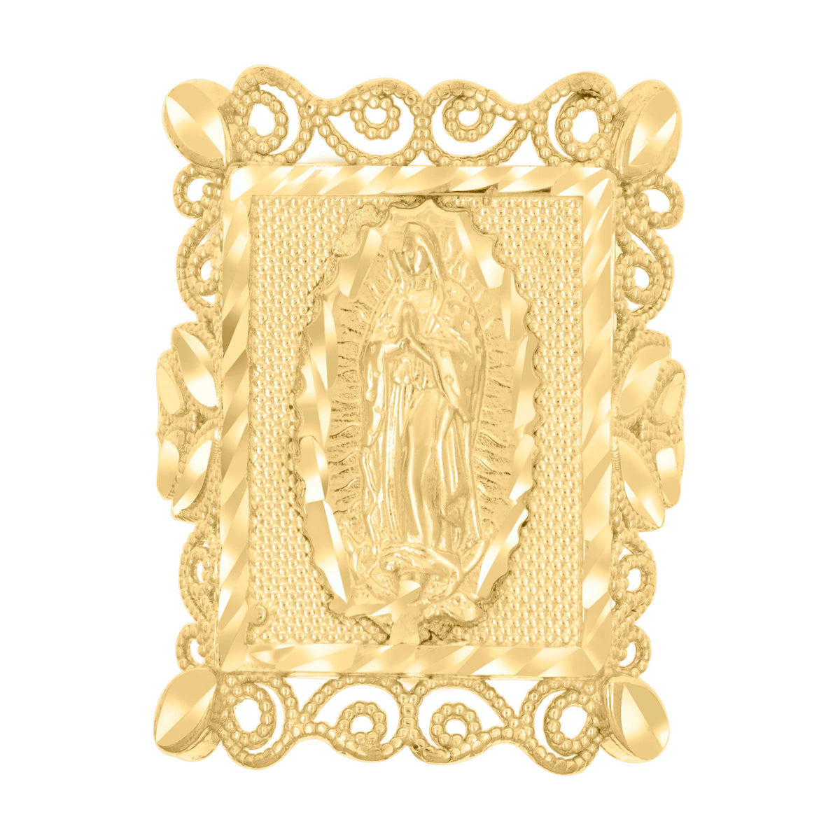 10kt Yellow Gold Womens Diamond-Cut Textured Initial Letter V Band Ring