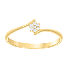 14kt Yellow Gold Womens Cubic-Zirconia Flower Fashion Ring