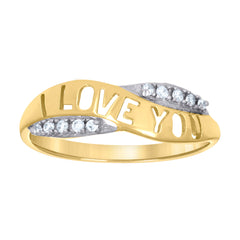 14kt Two-tone Gold Womens I Love You Ring