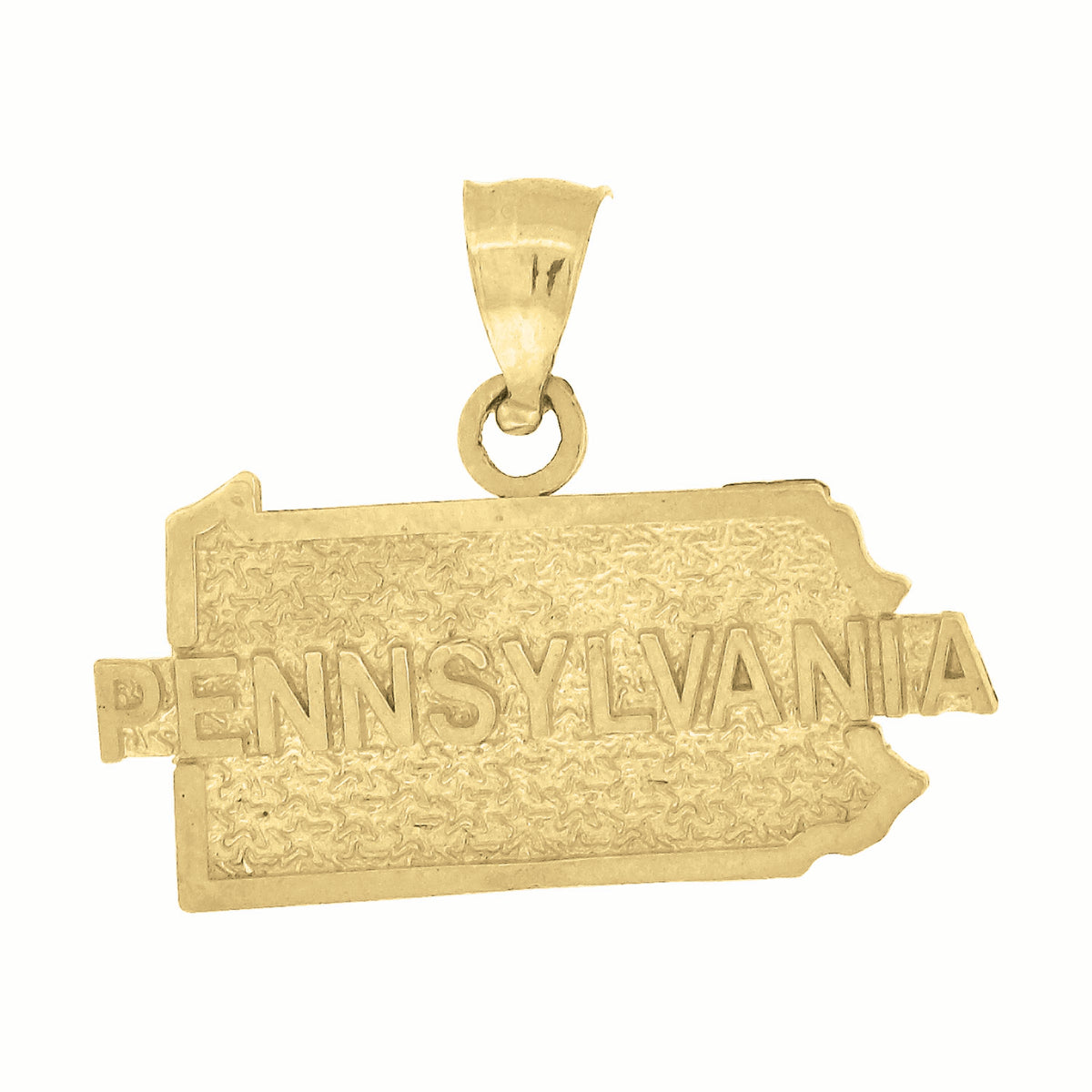 10kt Yellow Gold Mens Pennsylvania State Charm Pendant