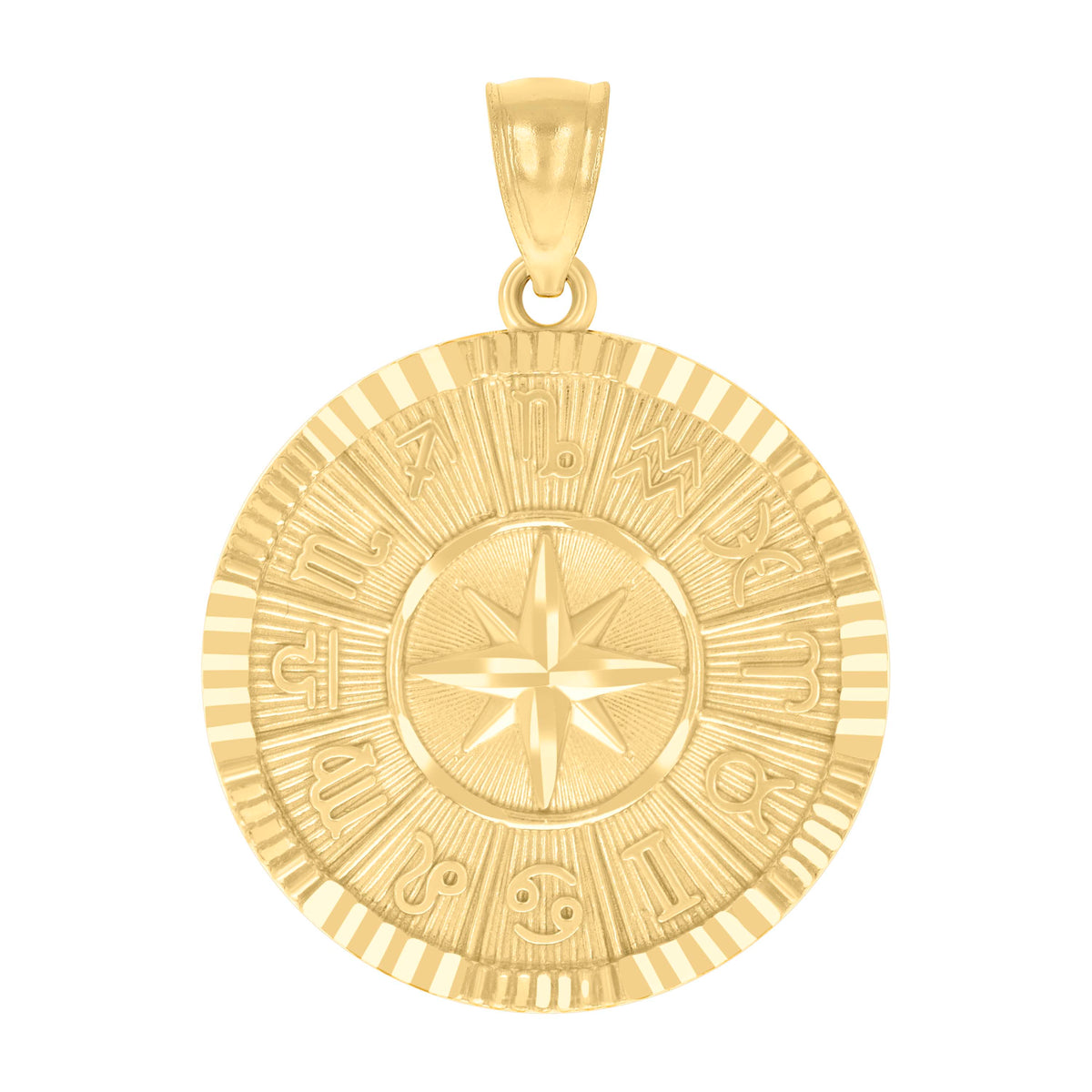 14kt Yellow Gold Mens Zodiac Signs Charm Pendant
