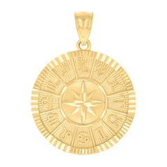 14kt Yellow Gold Mens Zodiac Signs Charm Pendant
