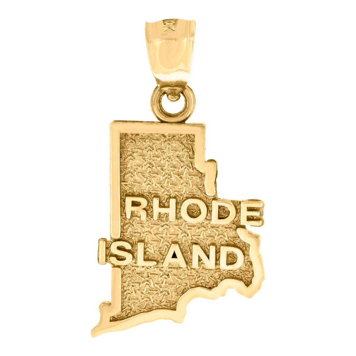 10kt Yellow Gold Mens Rhode Island State Charm Pendant