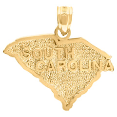 10kt Yellow Gold Mens South Carolina State Charm Pendant