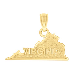 10kt Yellow Gold Womens VIRGINIA Map Charm Pendant