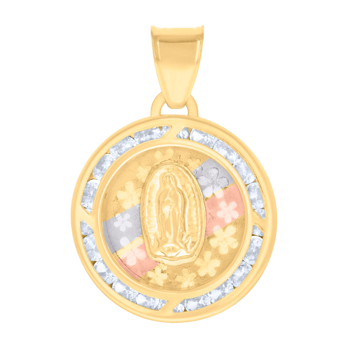 10kt Yellow Gold Womens Heart Round Cubic-Zirconia April Birthstone Teddy Bear Charm Pendant