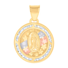 10kt Yellow Gold Womens Heart Round Cubic-Zirconia April Birthstone Teddy Bear Charm Pendant