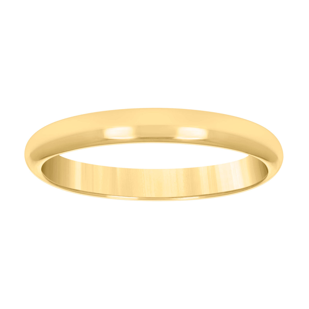 14kt Yellow Gold Unisex 3mm Comfort Fit Hollow Wedding Band Ring Size 8