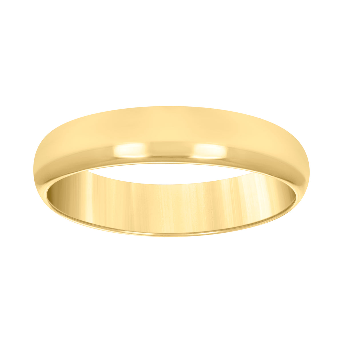 14kt Yellow Gold Mens Hollow Comfort Fit Wedding Band Ring Size 9