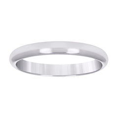 14kt White Gold Unisex 3mm Comfort Fit Hollow Wedding Band Ring Size 9