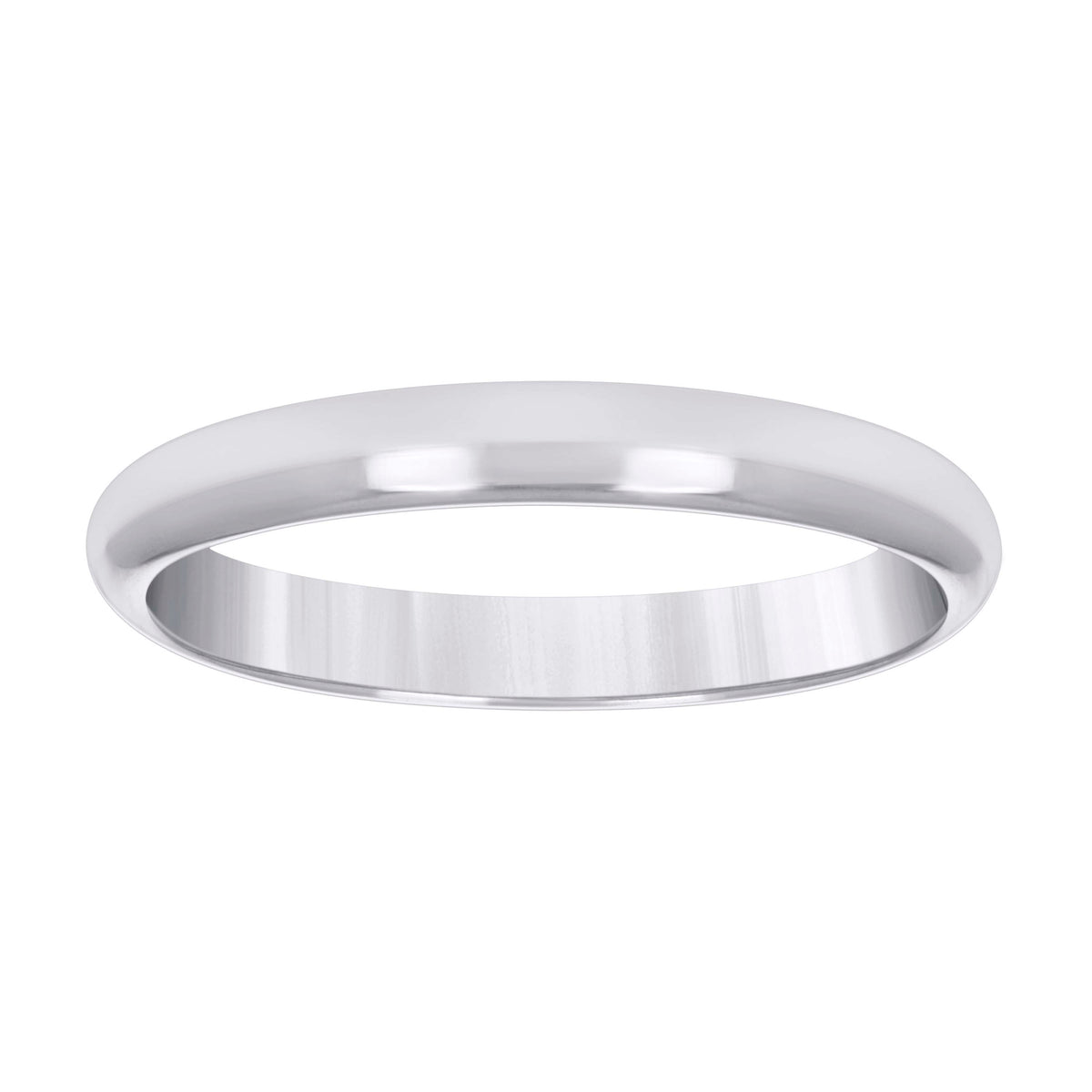 14kt White Gold Unisex 3mm Comfort Fit Hollow Wedding Band Ring Size 7