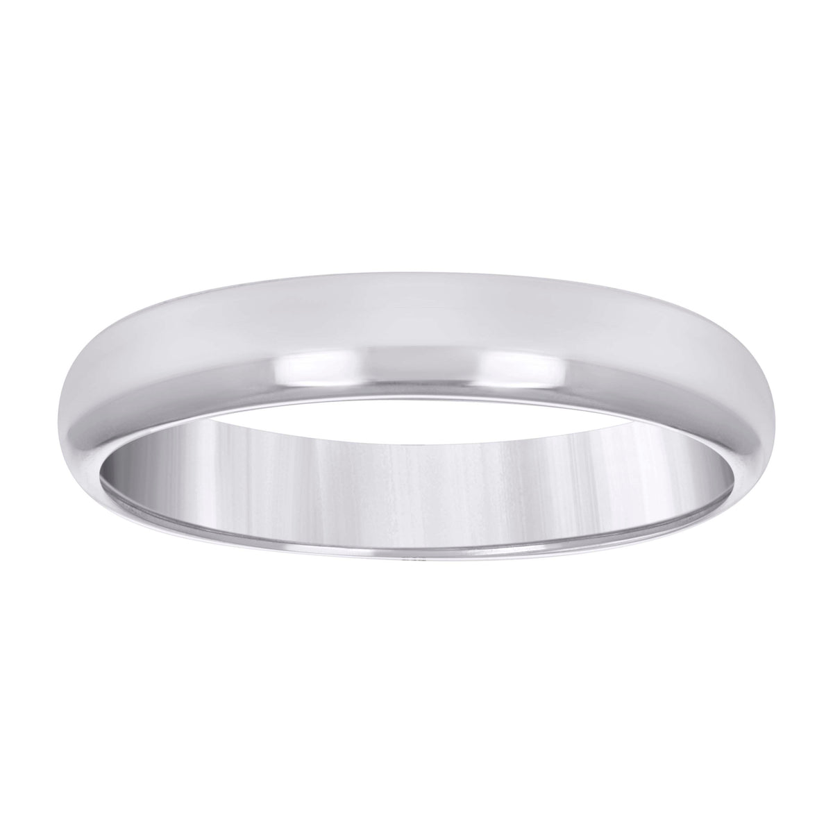 14kt White Gold Mens Hollow Comfort Fit Wedding Band Ring Size 6