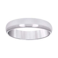 14kt White Gold Mens Hollow Comfort Fit Wedding Band Ring Size 6