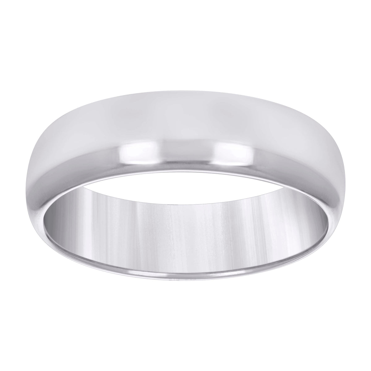 14kt White Gold Mens Hollow Comfort Fit Wedding Band Ring Size 11