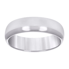 14kt White Gold Mens Hollow Comfort Fit Wedding Band Ring Size 10