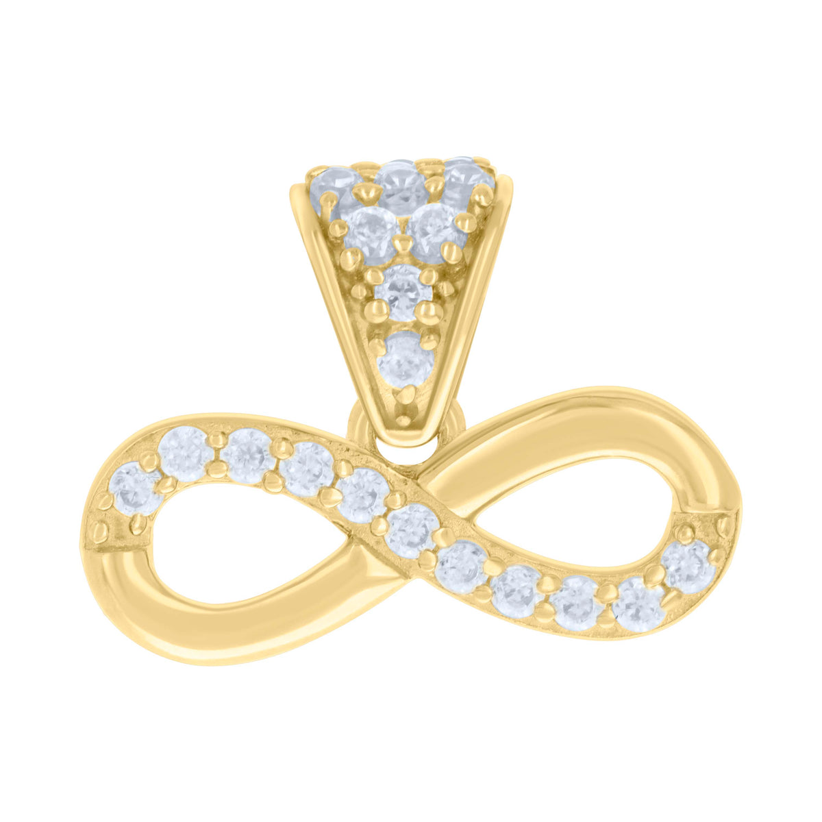 14kt Yellow Gold Womens Cubic-Zirconia Infinity Love Charm Pendant