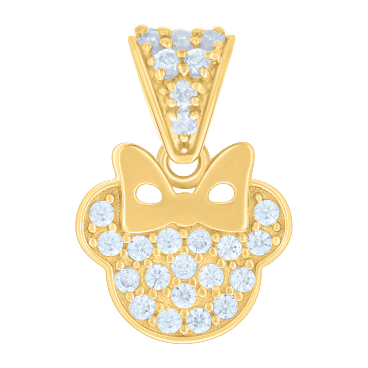 14kt Yellow Gold Womens Cubic-Zirconia Mickey Fashion Charm Pendant