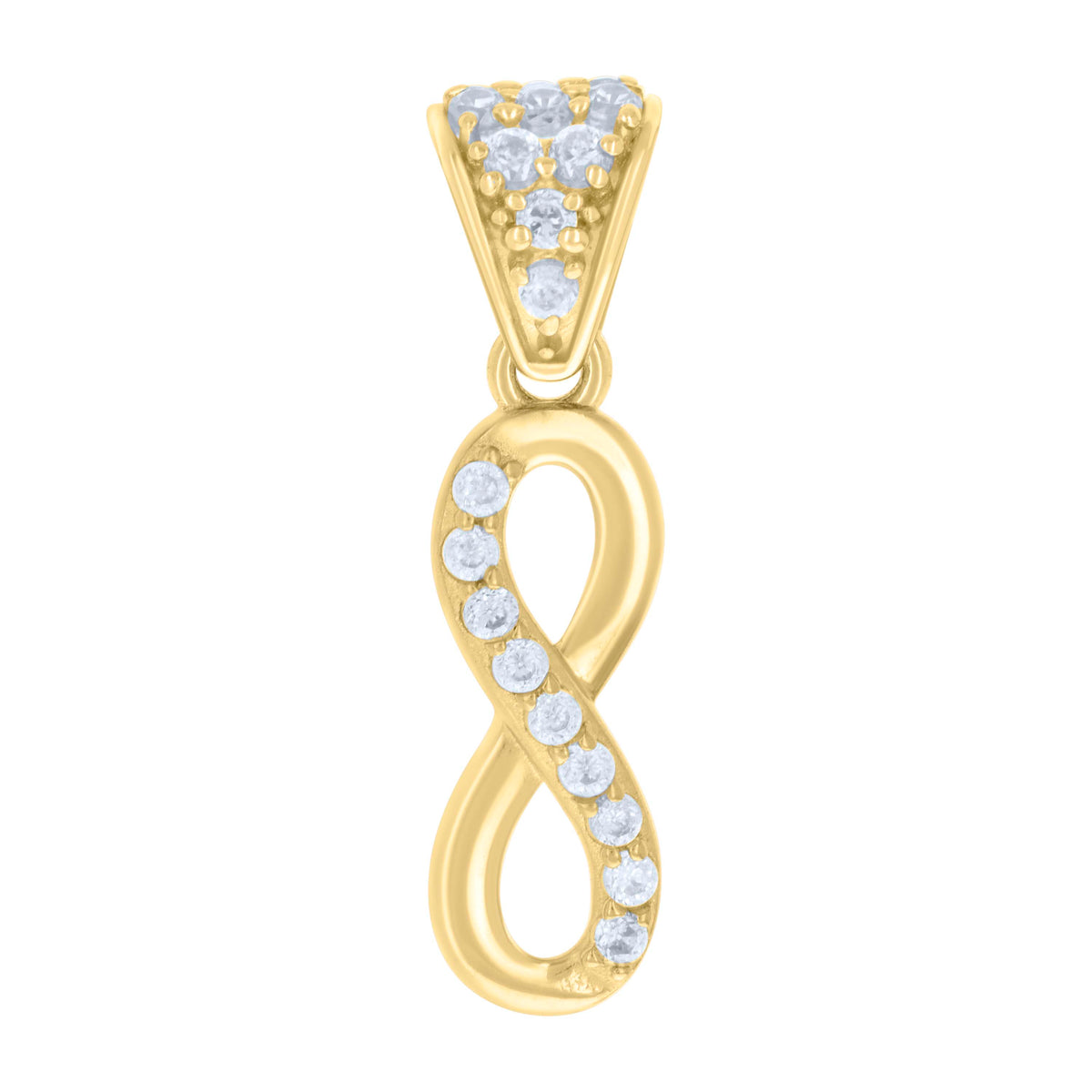 14kt Yellow Gold Womens Cubic-Zirconia Infinity Love Charm Pendant