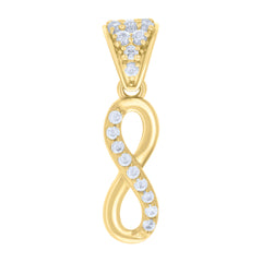 14kt Yellow Gold Womens Cubic-Zirconia Infinity Love Charm Pendant