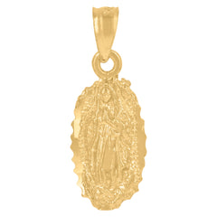 10kt Yellow Gold Unisex Mary Guadalupe Religious Charm Pendant