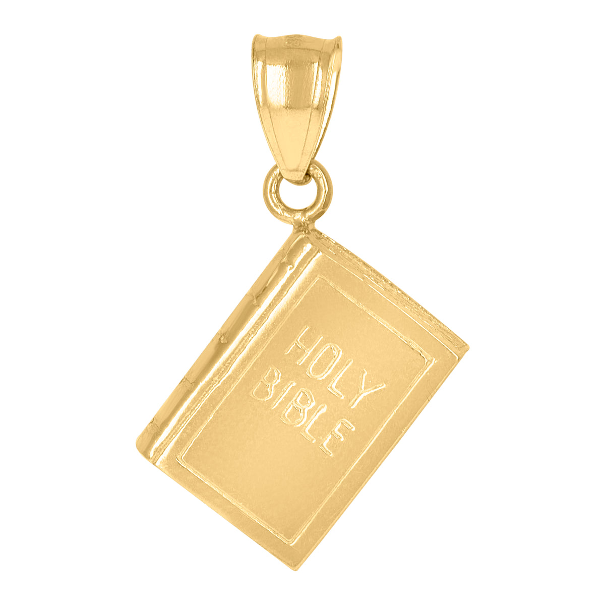 10kt Yellow Gold Unisex Holy Bible Religious Charm Pendant