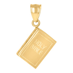 10kt Yellow Gold Unisex Holy Bible Religious Charm Pendant